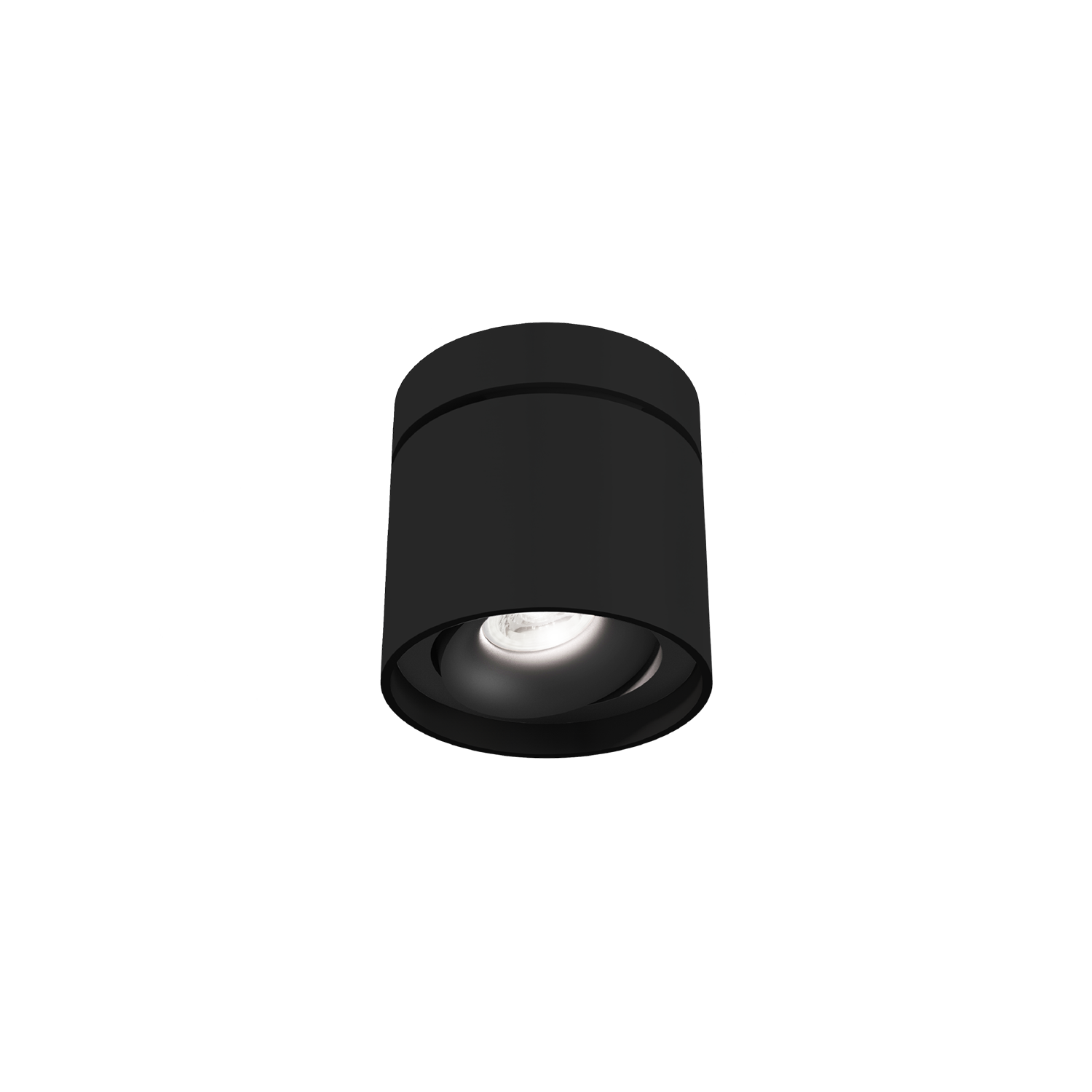 גוף תאורה צילינדר צמוד תקרה עגול שחור מתכוונן