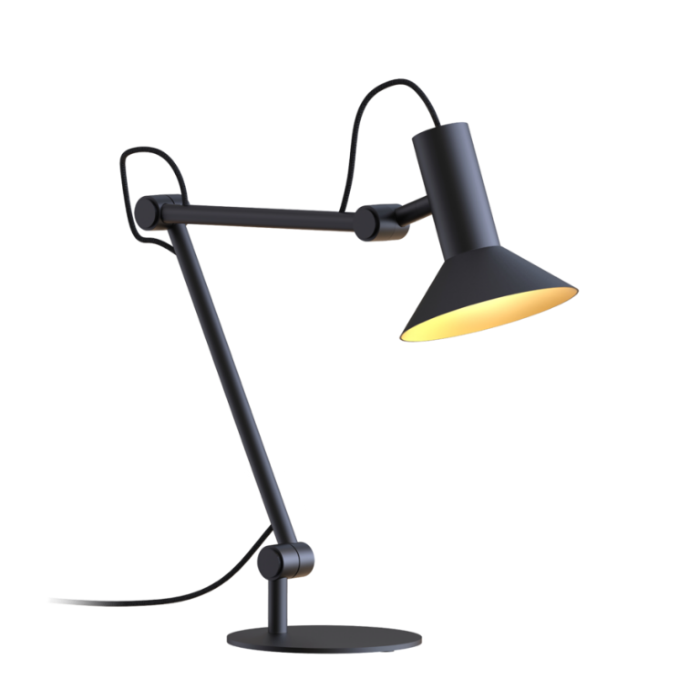 מנורה מתכווננת מעוצבת לשולחן עבודה צבע שחור