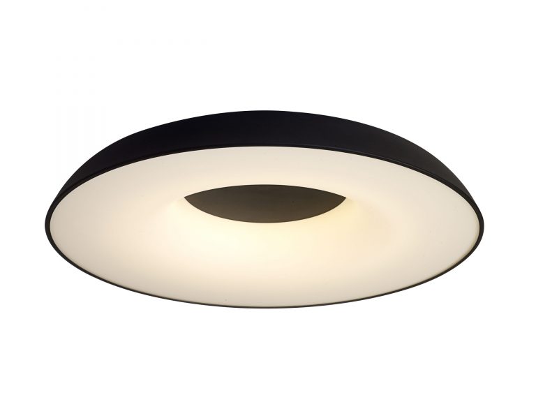 מנורה צמודת תקרה אבוב מסגרת חיצונית שחורה גוף פנימי לבן