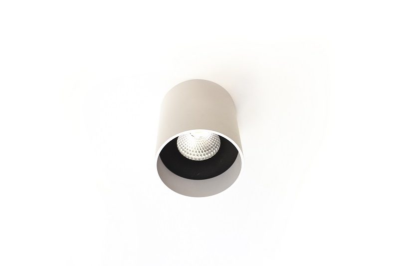 מנורה צמודת תקרה מוגנת מים צילינדר לבן לתאורת חוץ / פרגולה
